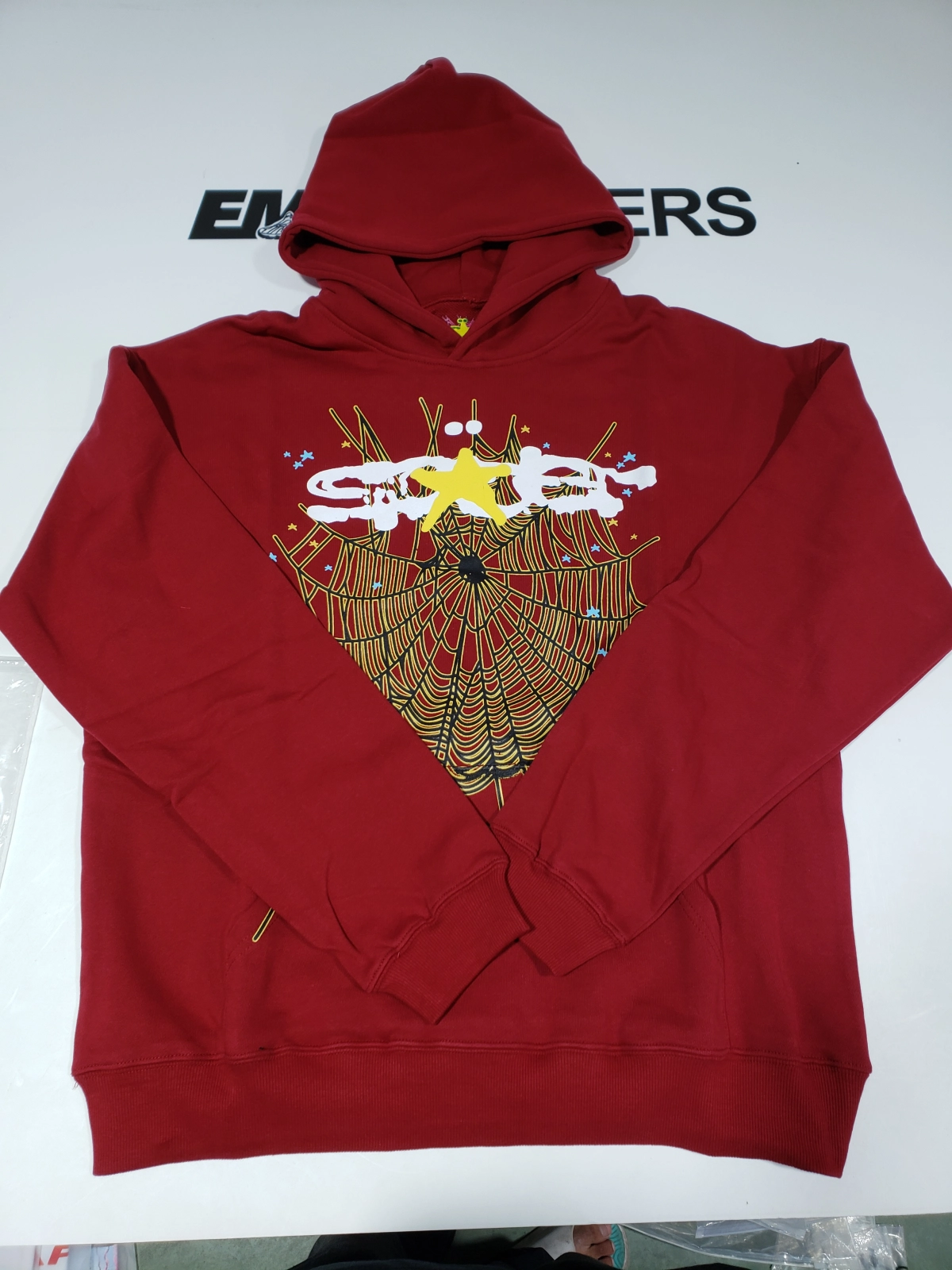 EM Sneakers QC | Sp5der Logo Hoodie Maroon