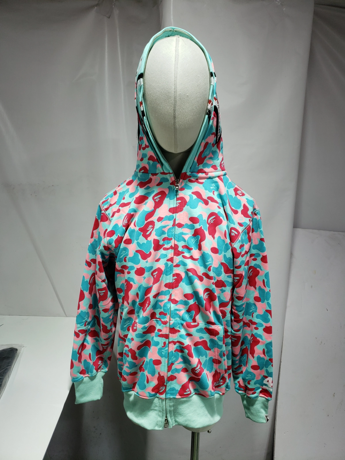 EM Sneakers QC | BAPE Miami Co-Branded Double Hooded Shark Head Zip Hoodie