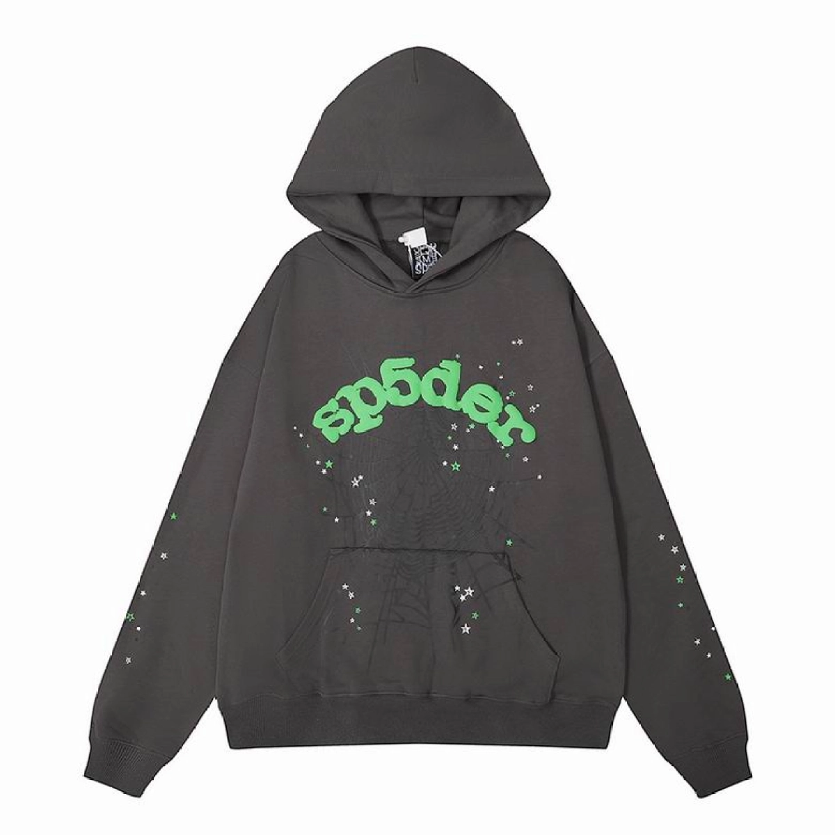 EM Sneakers QC | Sp5der Wait Web Hoodie Slate Grey