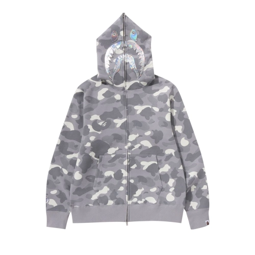 EM Sneakers QC | BAPE City Camo Shark Full Zip Hoodie Gray