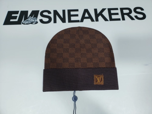 EM Sneakers QC | Louis Vuitton Damier Check Pattern Beanie Brown