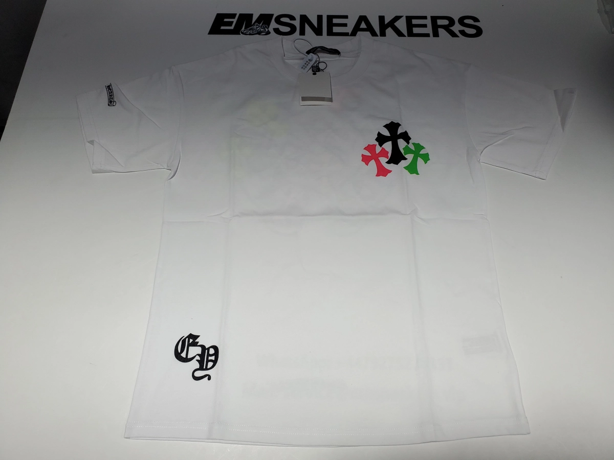 EM Sneakers QC | Chrome Hearts CH Colorful Leather Cross T-shirt White