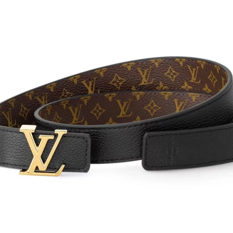 EM Sneakers QC | Louis Vuitton LV Iconic 25 mm Reversible Belt Gold-color Hardware Monogram