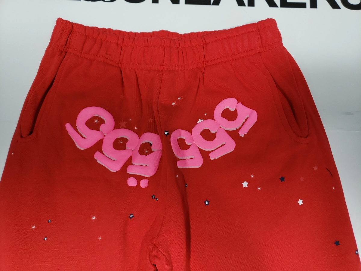 EM Sneakers QC | Sp5der Number 555 Sweatpants Red