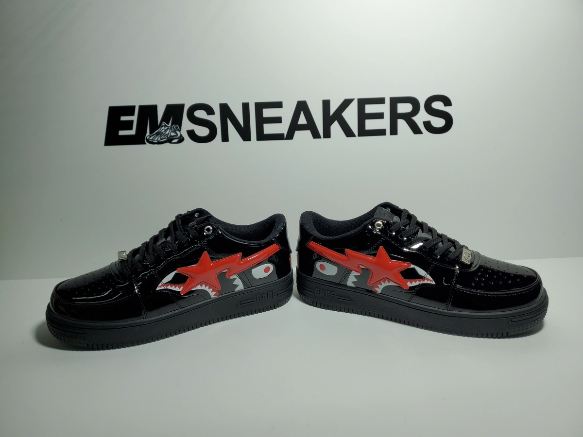 EM Sneakers QC | A Bathing Ape Bape Sta Low Shark Black 1H30-191-012-BLK