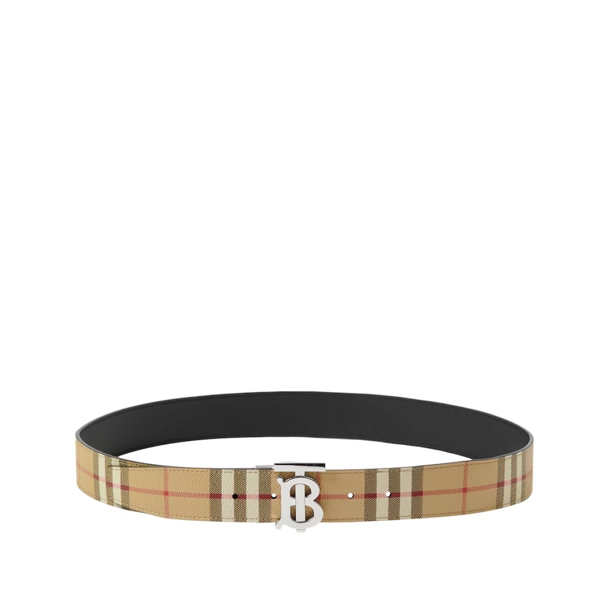 EM Sneakers QC | Burberry Leather and Check Reversible TB Belt