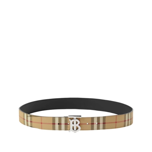 EM Sneakers QC | Burberry Leather and Check Reversible TB Belt