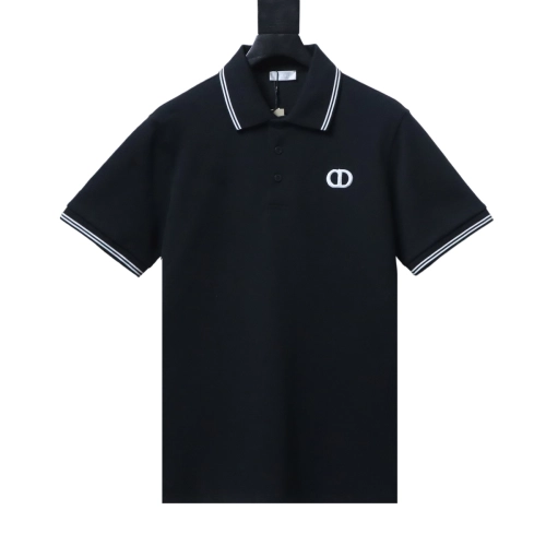 EM Sneakers QC | Dior CD Icon Polo Shirt Black Cotton Piqué Black
