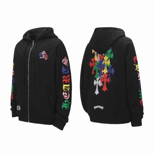 EM Sneakers QC | Chrome Hearts 25FW Colorful Cross Print Zip-Up Hoodie Black