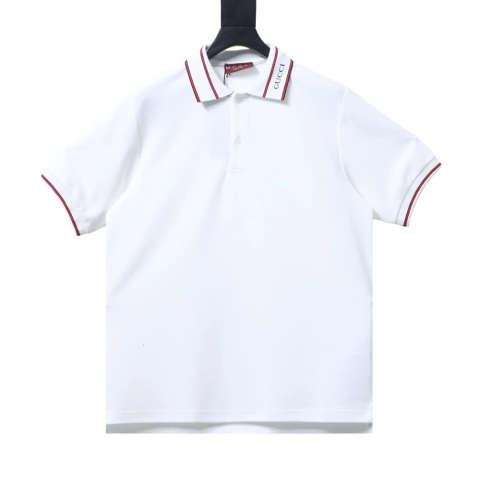 EM Sneakers QC | GUCCI 25SS Ribbed Jacquard Short-Sleeve Polo Shirt White
