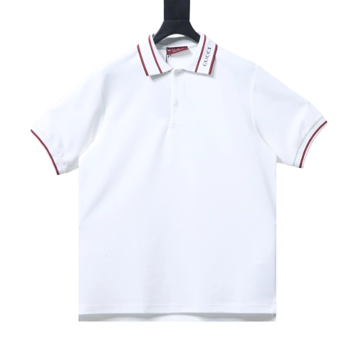 EM Sneakers QC | GUCCI 25SS Ribbed Jacquard Short-Sleeve Polo Shirt White