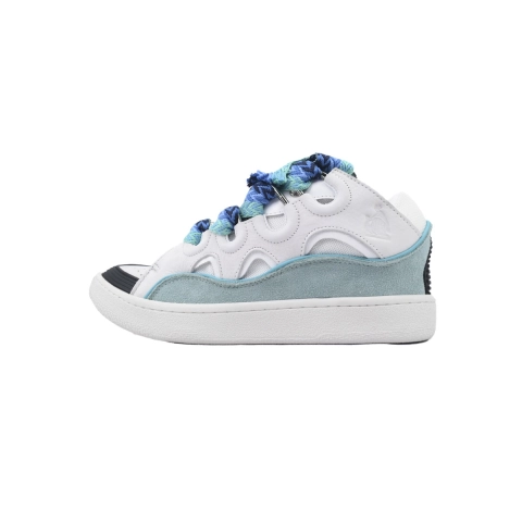 EM Sneakers QC | Lanvin Leather Curb White Blue FMSKRK11DRAGH22