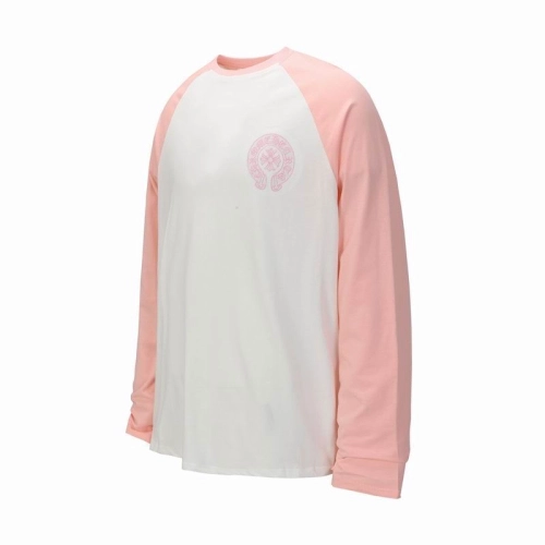 EM Sneakers QC | Chrome Hearts 25FW Embroidered Horseshoe Patchwork Long Sleeves Pink and White