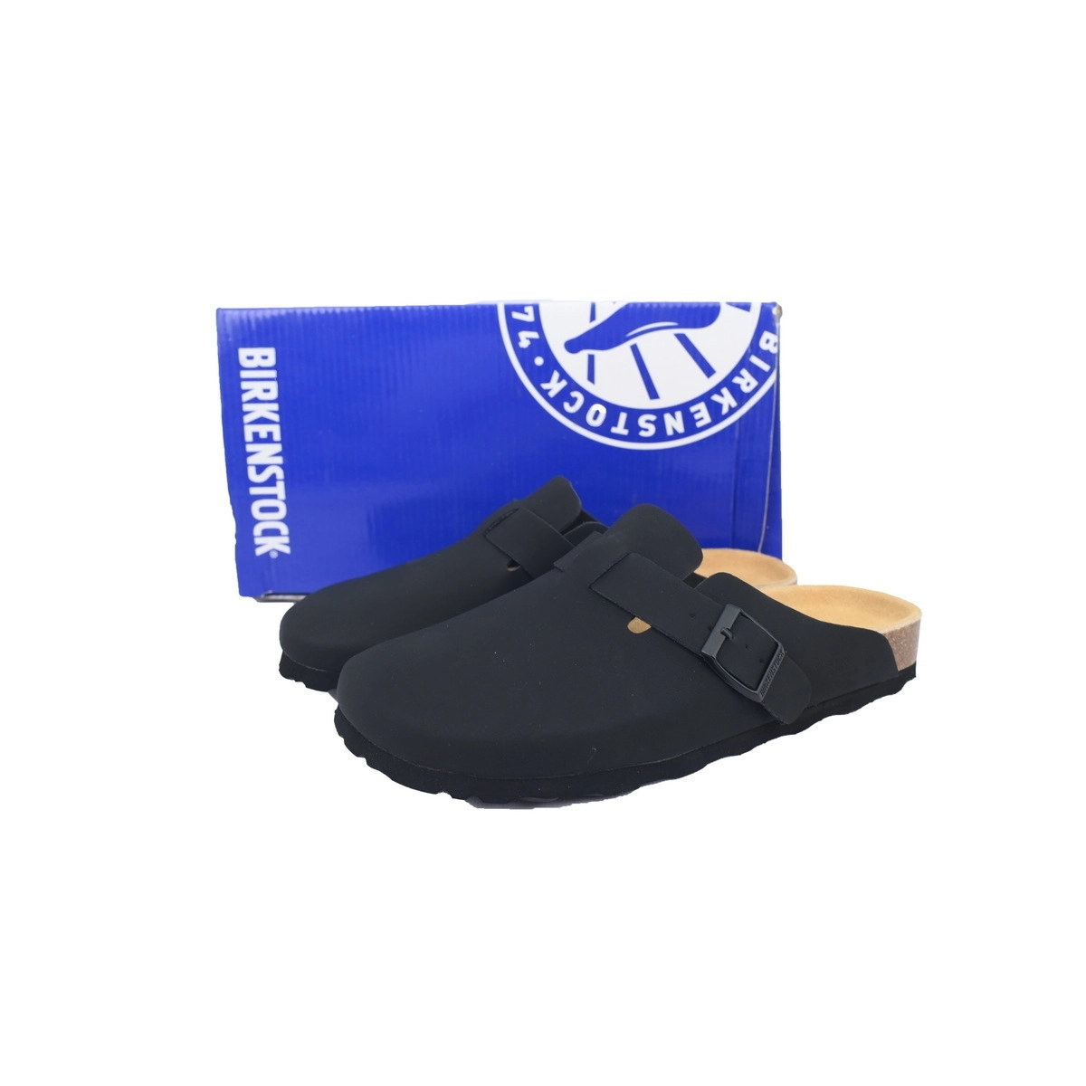 EM Sneakers QC | Birkenstock Boston Soft Footbed Slipper Black Oil Surface