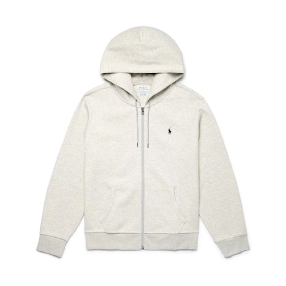 EM Sneakers QC | Polo Ralph Lauren Double Knit Zip-Up Hoodie Light Sport Heather/Black 710888282003