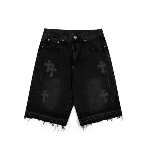 EM Sneakers QC | Chrome Hearts Black Cross Print Short Jean Black