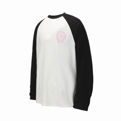 EM Sneakers QC | Chrome Hearts 25FW Embroidered Horseshoe Patchwork Long Sleeves Black and White