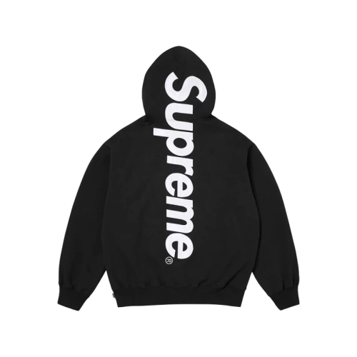 EM Sneakers QC | Supreme Satin Applique Hooded Hoodie (FW24) Black