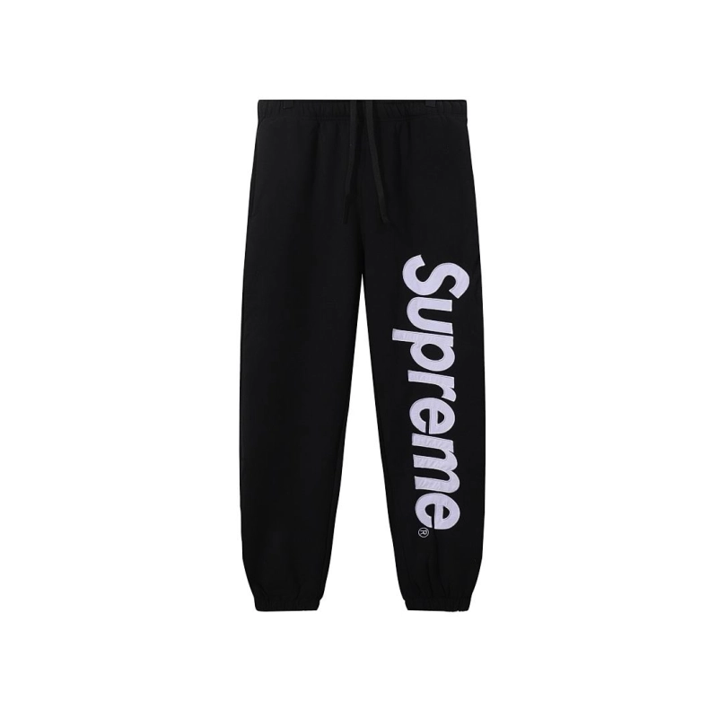 EM Sneakers QC | Supreme Satin Appliqué Sweatpant Black