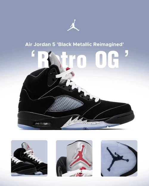 🔥 EM Sneakers Jordan 5 Retro Black Metallic Reimagined – The Bestseller Everyone’s Talking About