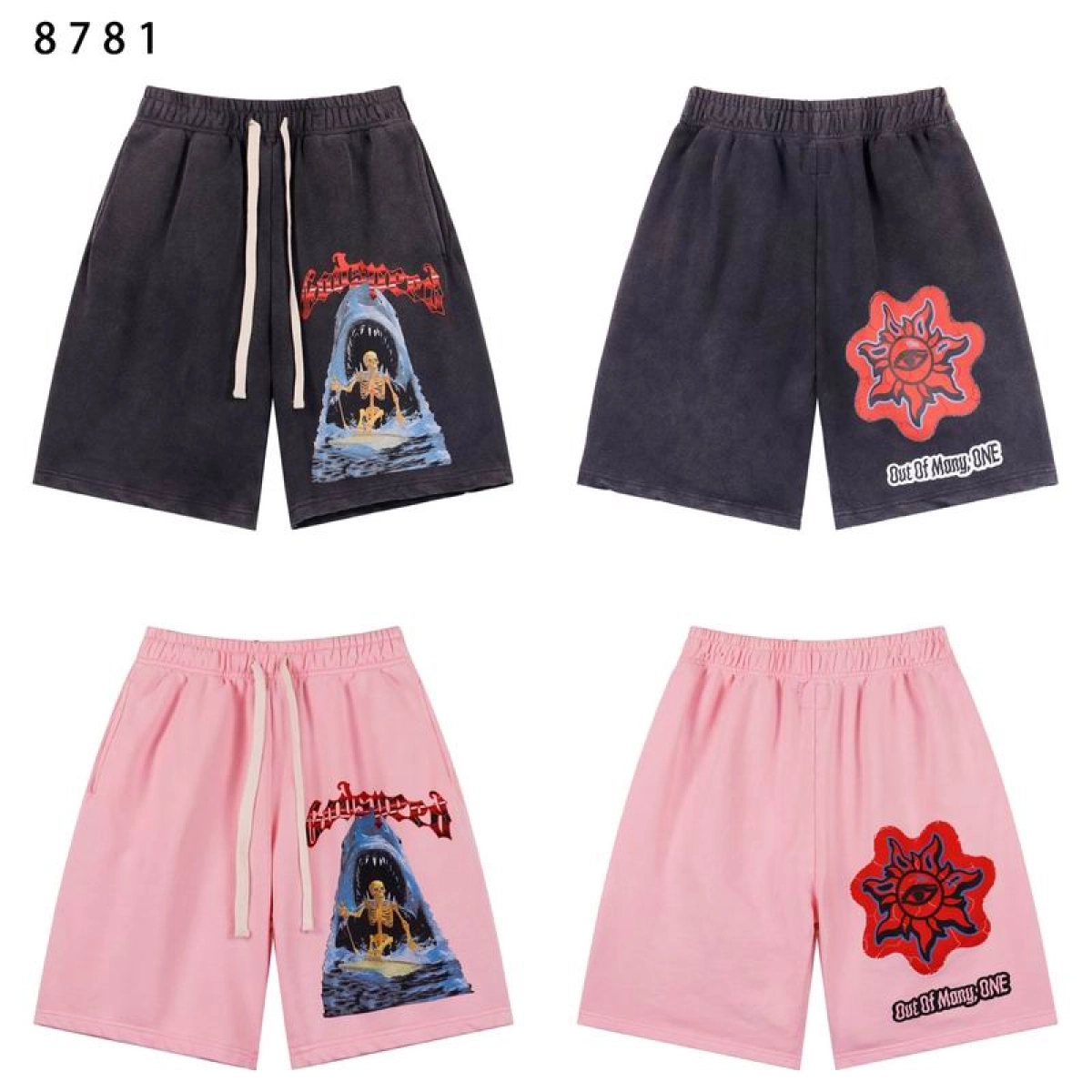 EM Sneakers QC | Godspeed Shorts 8781 Black/Pink