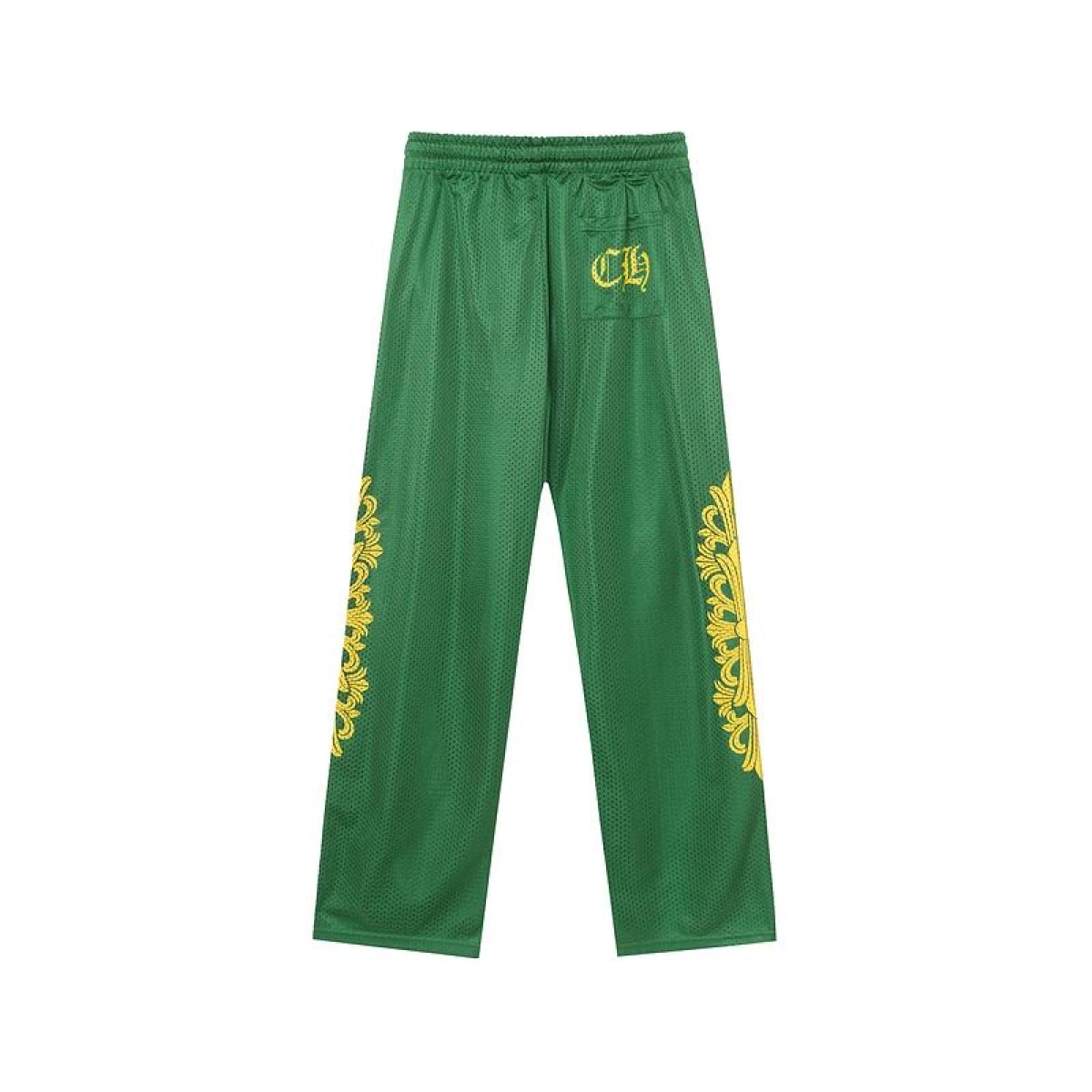 EM Sneakers QC | Chrome Hearts Floral Nylon Mesh Jersey Pants Green