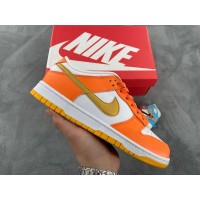  Fake Nike Dunk Low White/Orange Blaze-Gold CU1726-002