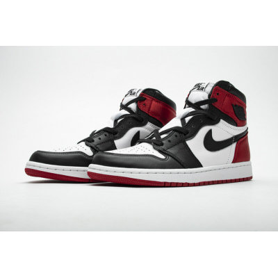  Fake Air Jordan 1 Retro High Satin Black Toe (W) CD0461-016