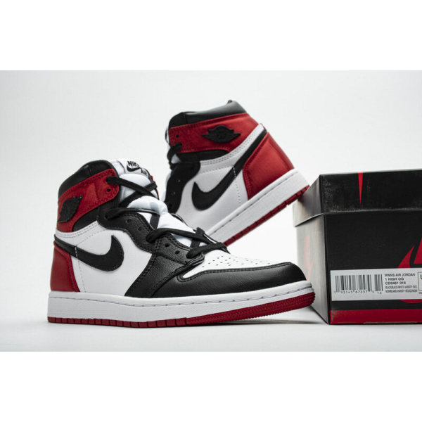  Fake Air Jordan 1 Retro High Satin Black Toe (W) CD0461-016