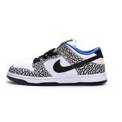 Fake  Nike Dunk Low Black White Blue CU1727-106