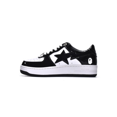 Fake A Bathing Ape Bape Sta Low Black White 1H70-191-001