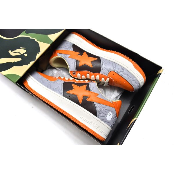 Fake A Bathing Ape Bape Sta Low Grey Orange 1H70-291-002