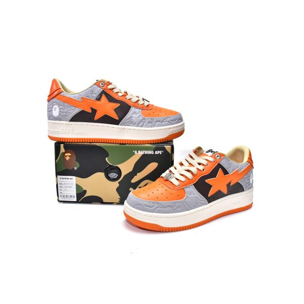 Fake A Bathing Ape Bape Sta Low Grey Orange 1H70-291-002