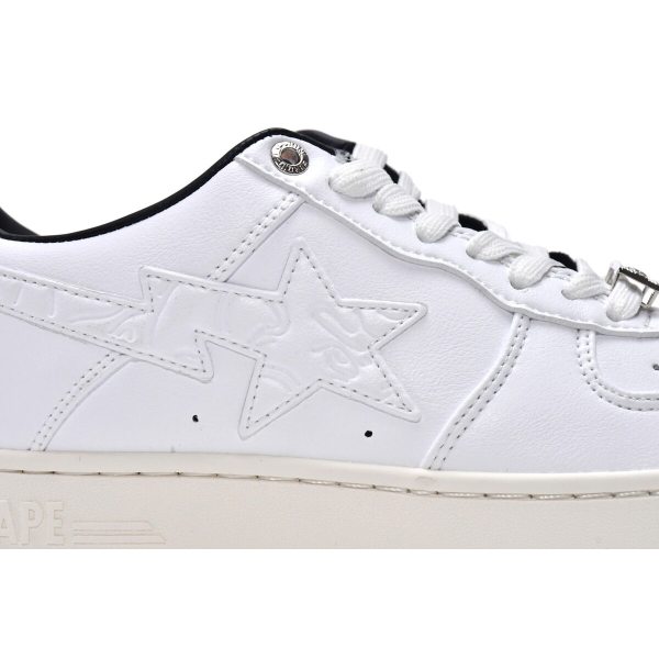 Fake A Bathing Ape Bape Sta Low White Black 1H70-191-022