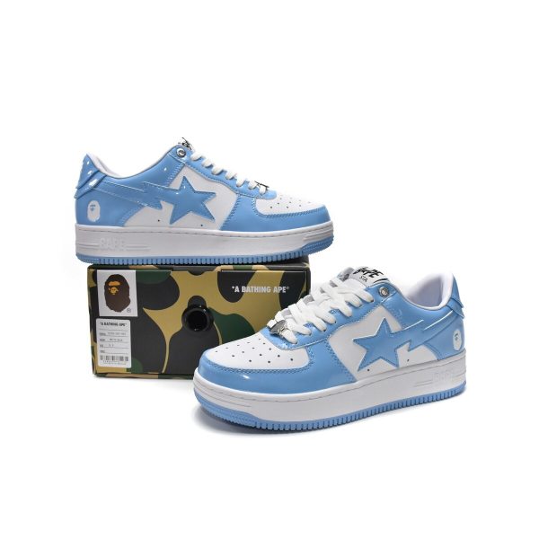 Fake A Bathing Ape Bape Sta Low White Blue 1M70-191-001