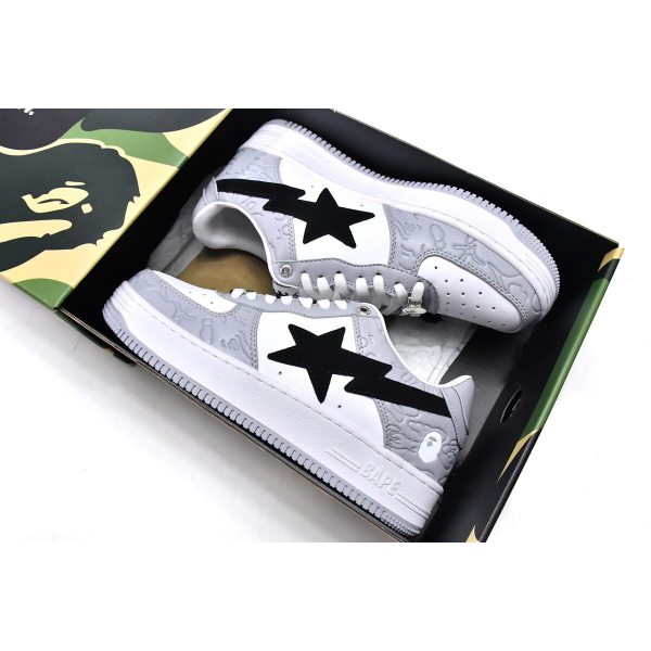 Fake A Bathing Ape Bape Sta Low White Grey 1H70-191-002