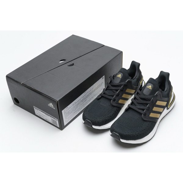 Fake Adidas Ultra Boost 20 Black Gold White EE4393