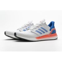 Fake Adidas Ultra Boost 20 White Glory Blue Solar Red FY3453