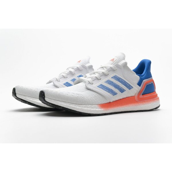 Fake Adidas Ultra Boost 20 White Glory Blue Solar Red FY3453