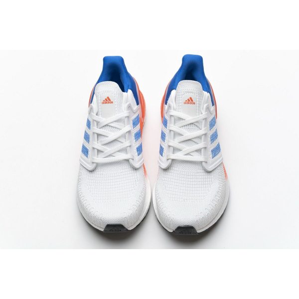 Fake Adidas Ultra Boost 20 White Glory Blue Solar Red FY3453