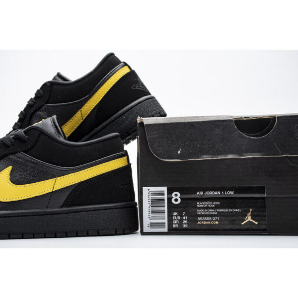 Fake Air Jordan 1 Low Black Gold  553558-071