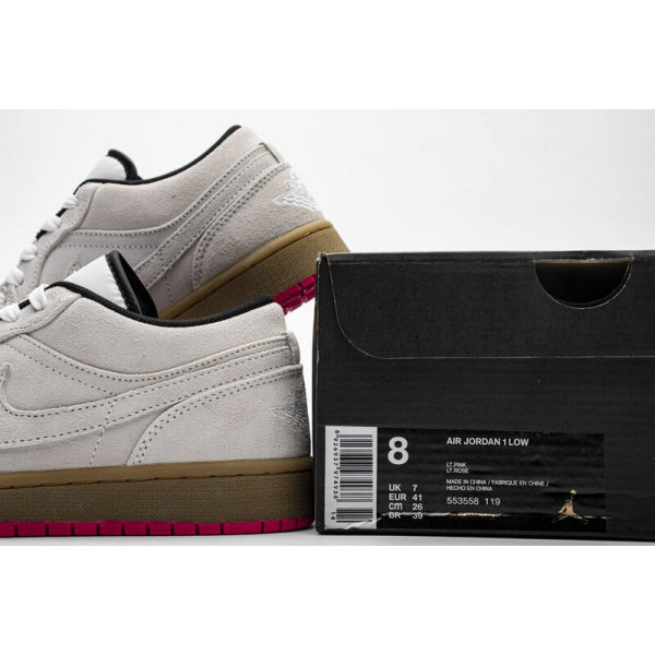 Fake Air Jordan 1 Low White Gum Hyper Pink  553558-119