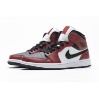 Fake Air Jordan 1 Mid Chicago Black Toe  554724-069