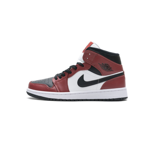 Fake Air Jordan 1 Mid Chicago Black Toe  554724-069