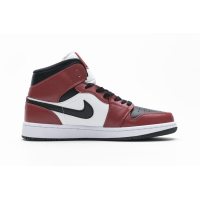 Fake Air Jordan 1 Mid Chicago Black Toe  554724-069