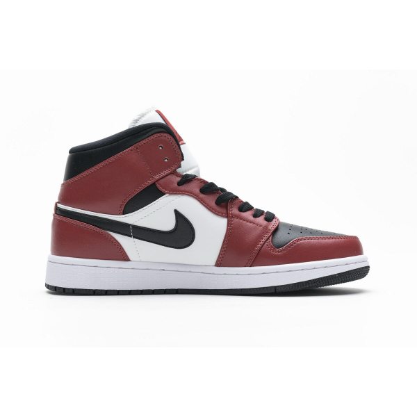 Fake Air Jordan 1 Mid Chicago Black Toe  554724-069