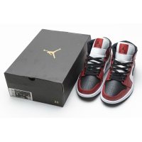 Fake Air Jordan 1 Mid Chicago Black Toe  554724-069