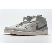 Fake Air Jordan 1 Mid Light Bone Grey Fog  852542-003