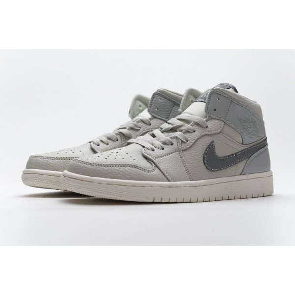 Fake Air Jordan 1 Mid Light Bone Grey Fog  852542-003