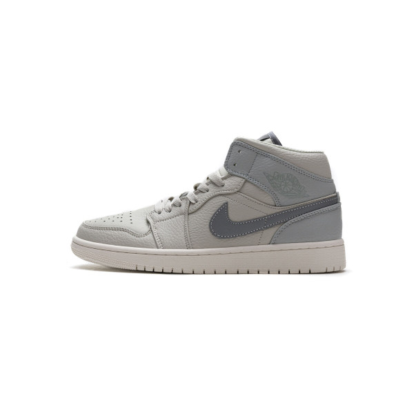 Fake Air Jordan 1 Mid Light Bone Grey Fog  852542-003